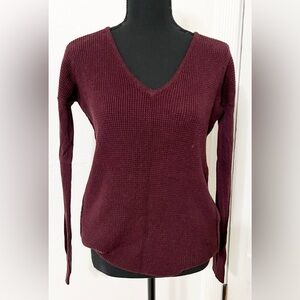 Lululemon Womens The Sweater Life Burgundy Sweater Thumbholes Textured